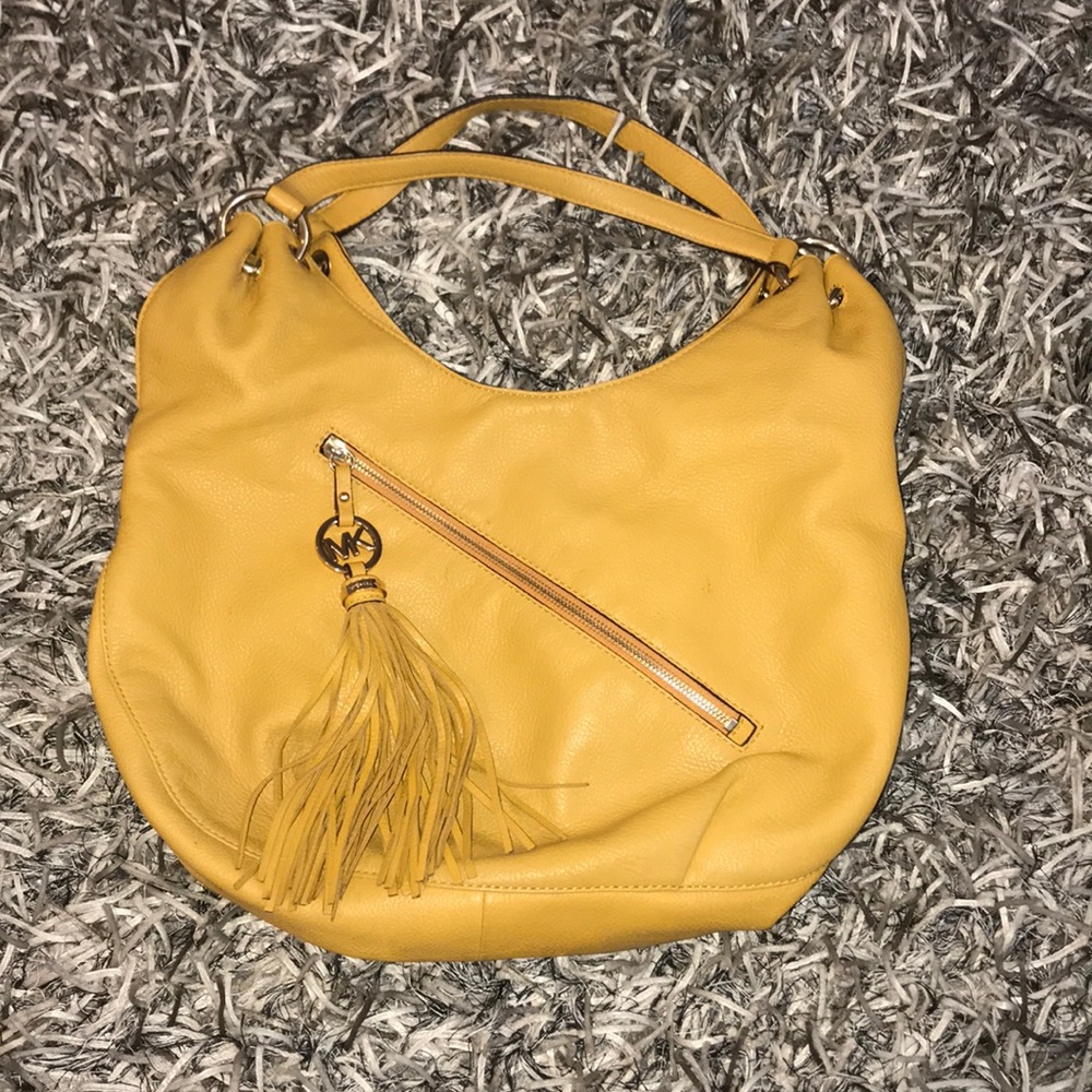 GENTLY USED MICHAEL KORS MUSTARD YELLOW TOTE